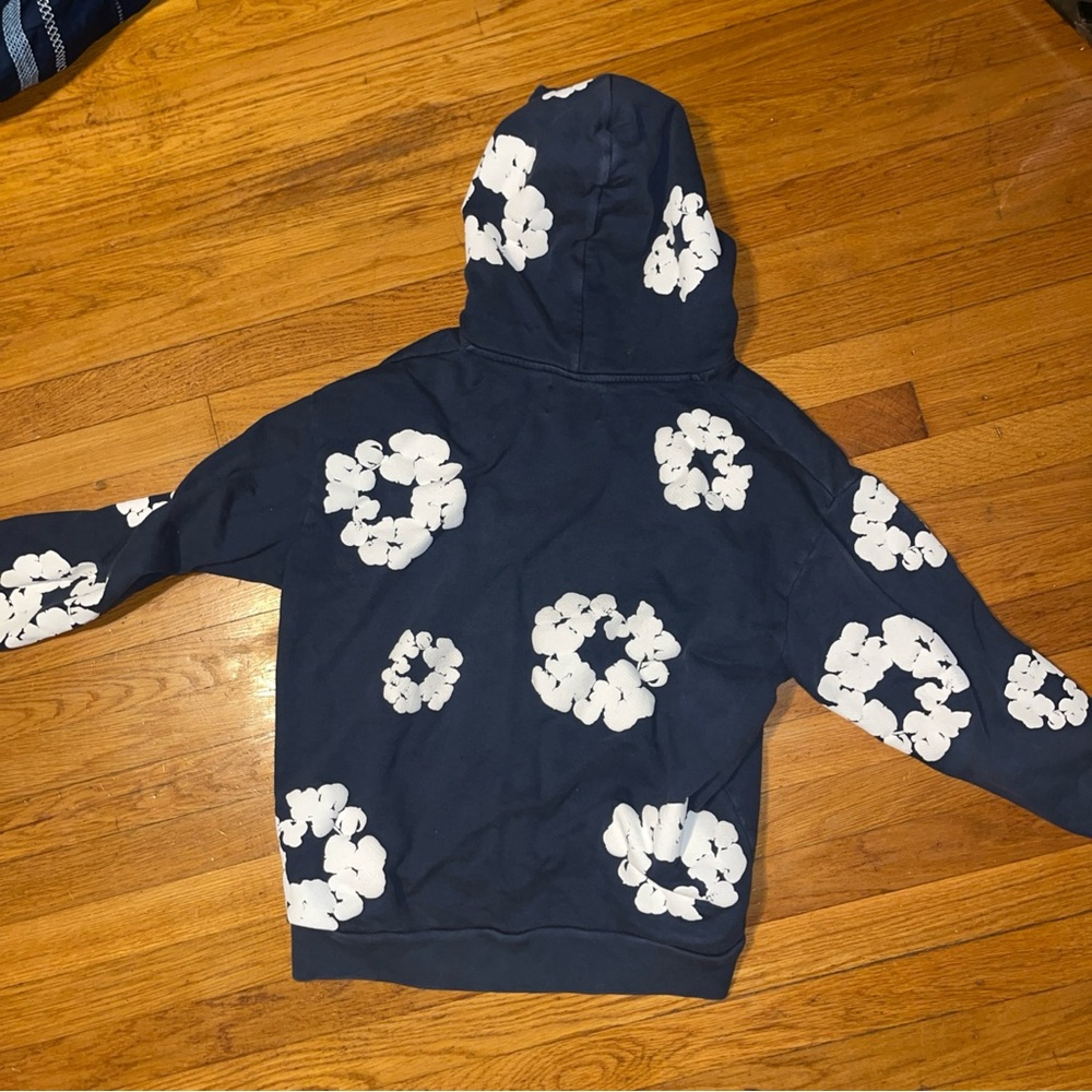 Navy Blue Floral Men's Hoodie